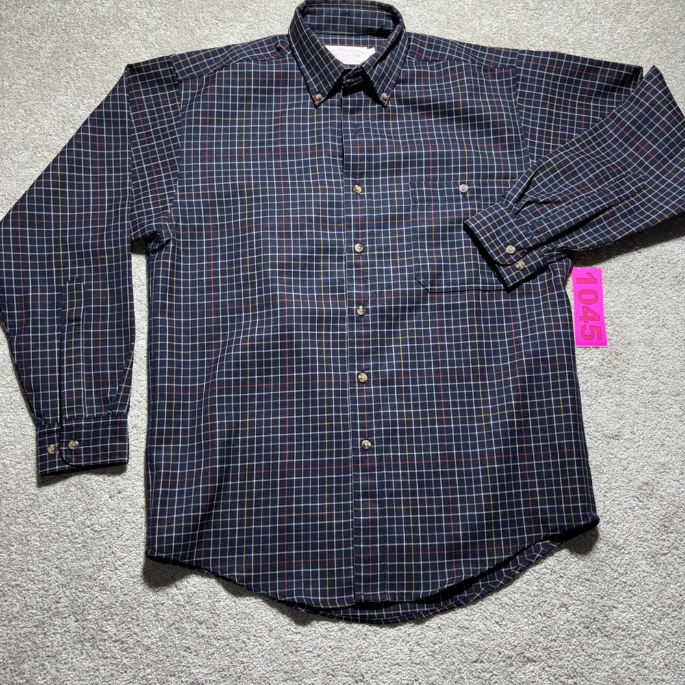 FILSON LONG SLEEVE WOOL BUTTON DOWN SHIRT SIZE Medium navy blue